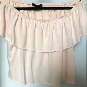 Light peach ruffle crop top